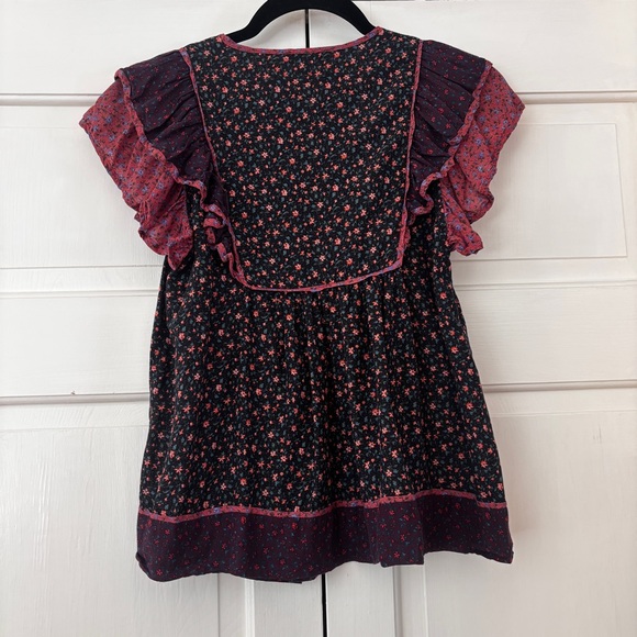 Ulla Johnson Cora Top Auburn Print Size 2 Patchwork Cottage Core Floral Bohemian - Picture 13 of 16